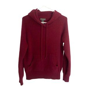 BANANA REPUBLIC MAROON LAMBS WOOL/ANGORA HOODED SWEATER SIZE LARGE